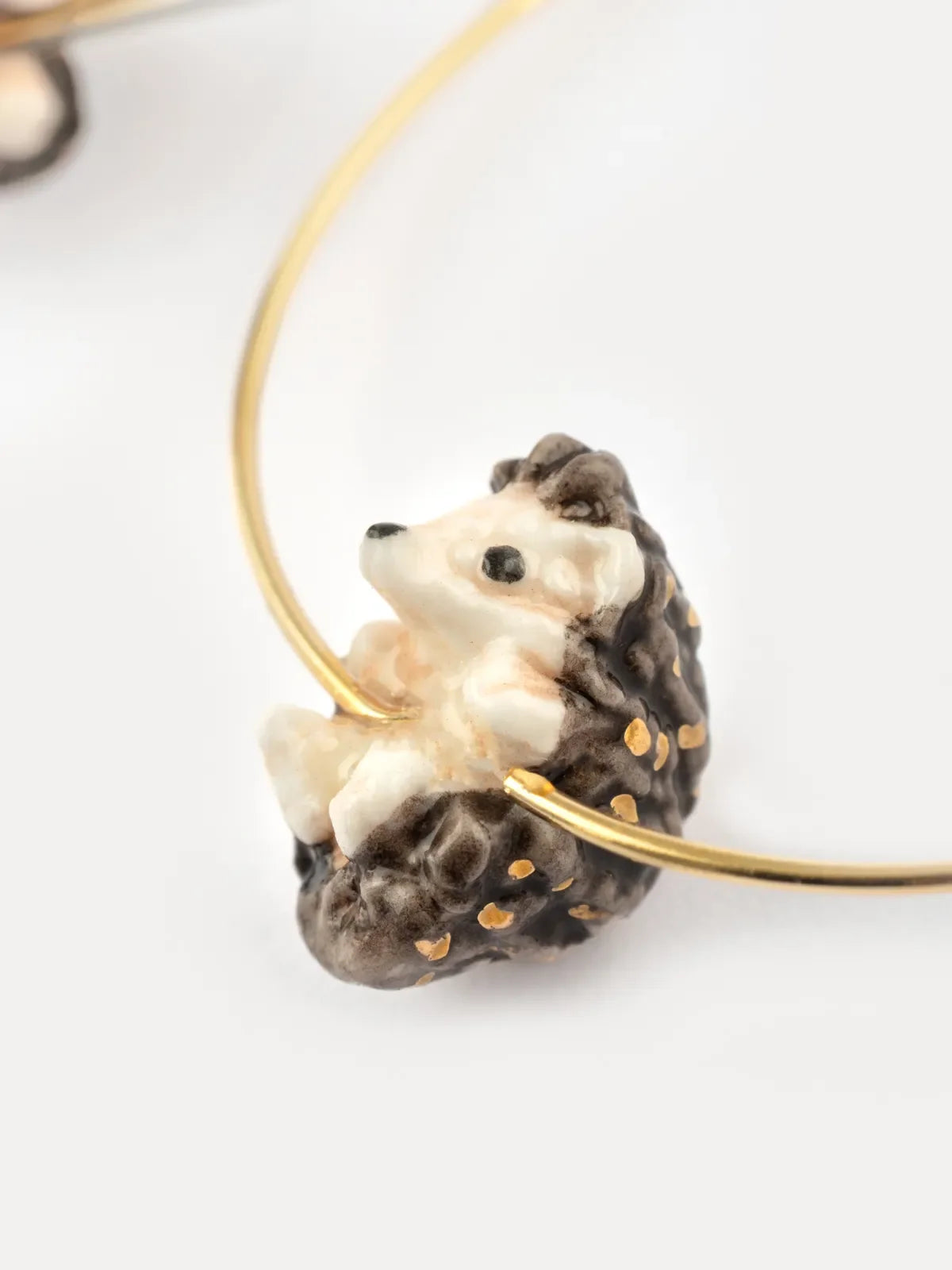 Hanging Hedgehog Hoop Earrings