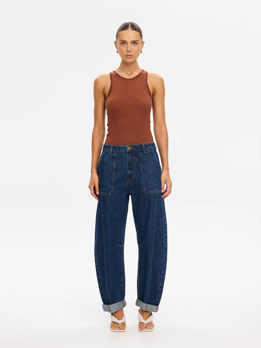 Jessica Barrel Jean Dark Stonewash