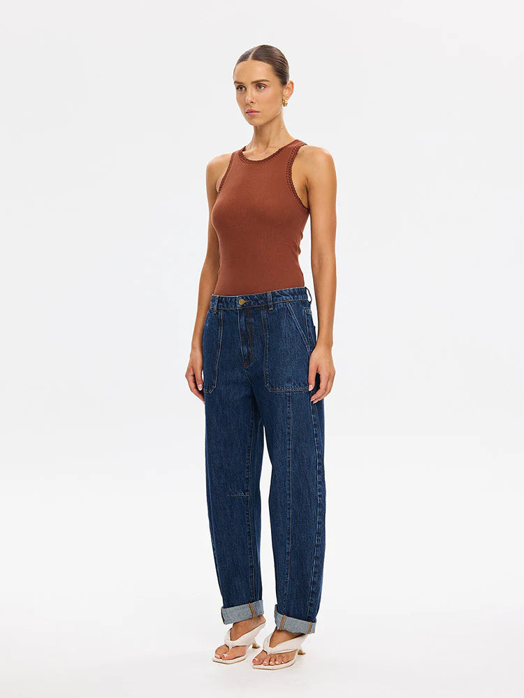 Jessica Barrel Jean Dark Stonewash