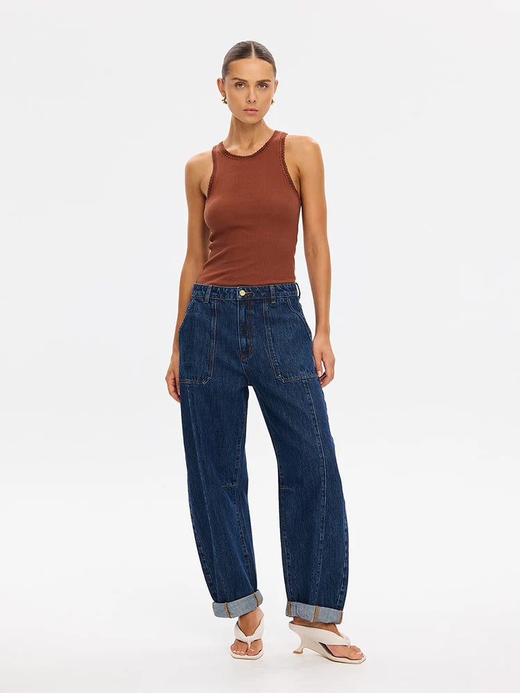 Jessica Barrel Jean Dark Stonewash