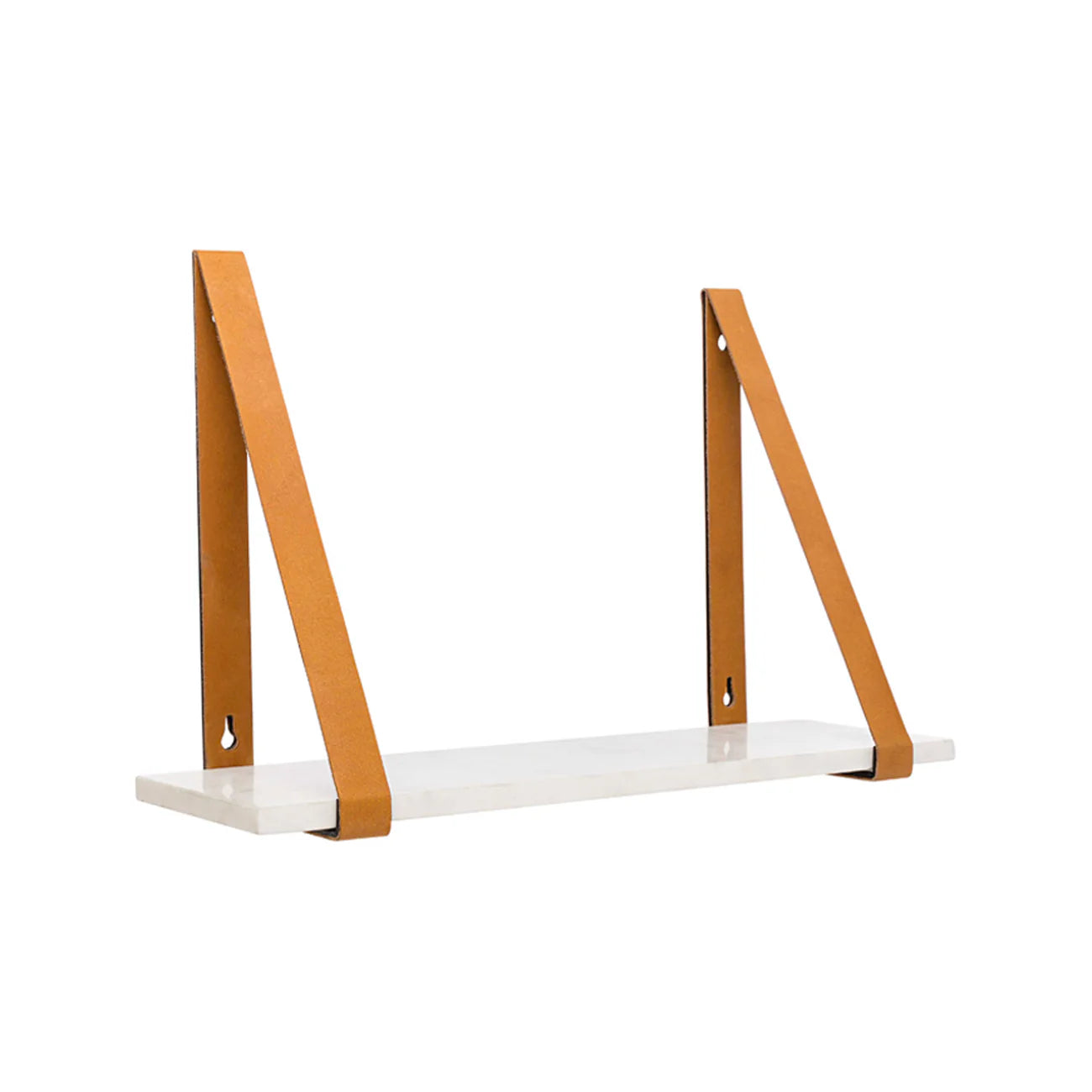 Ellery Marble Shelf Tan Small - White Marble & Tan