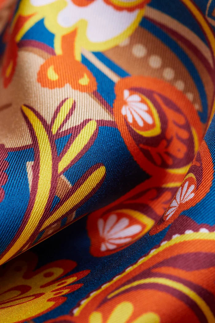 Small Scarf Volcanique Orange Silk