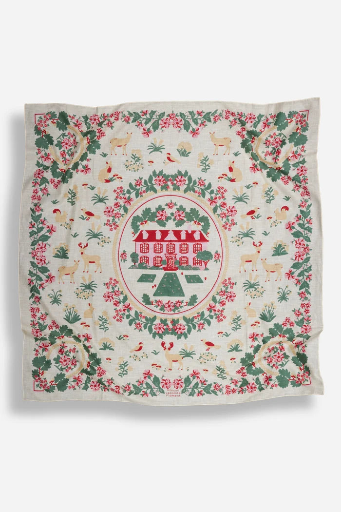 Scarf Retour de Foret Snow White Cotton