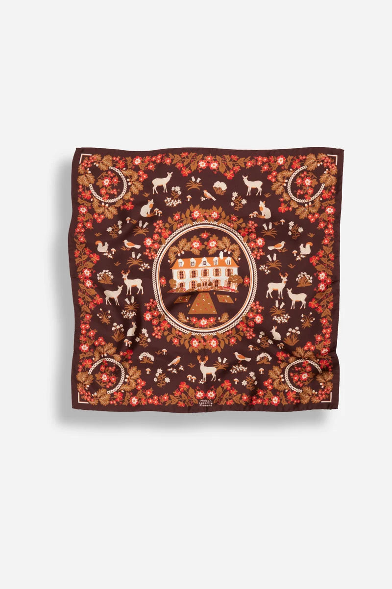 Small Scarf Retour de Foret Chocolate Silk