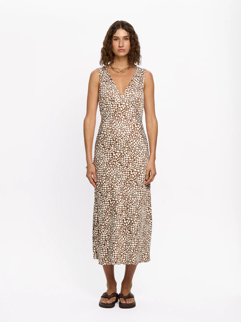 Solara Midi Dress Brown