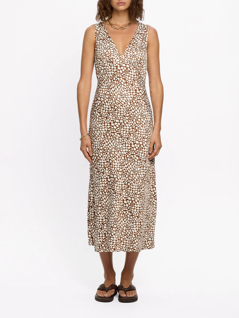 Solara Midi Dress Brown