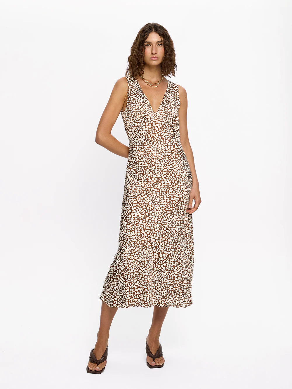 Solara Midi Dress Brown