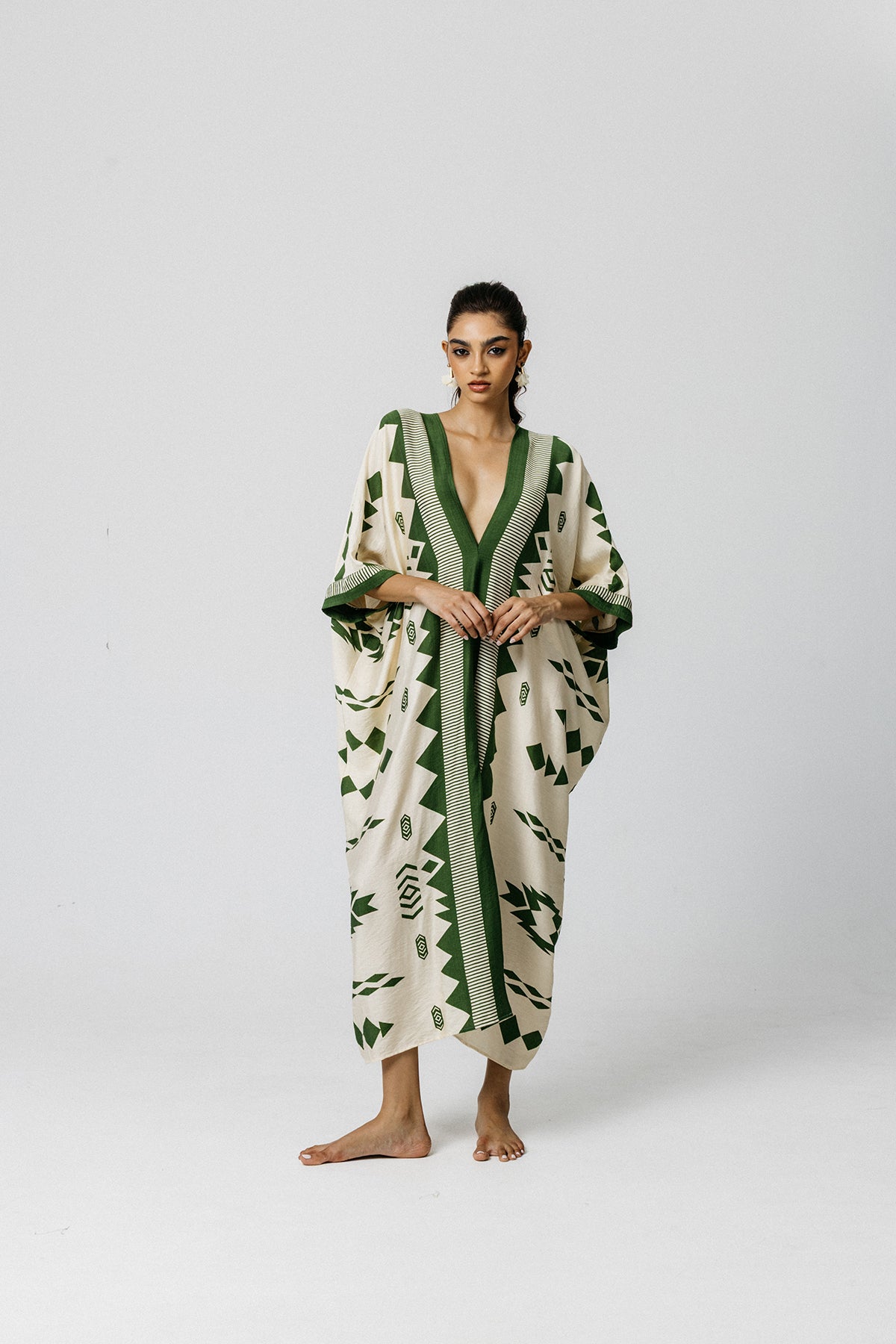 Luna Kaftan Aztec (Green) - Lois London