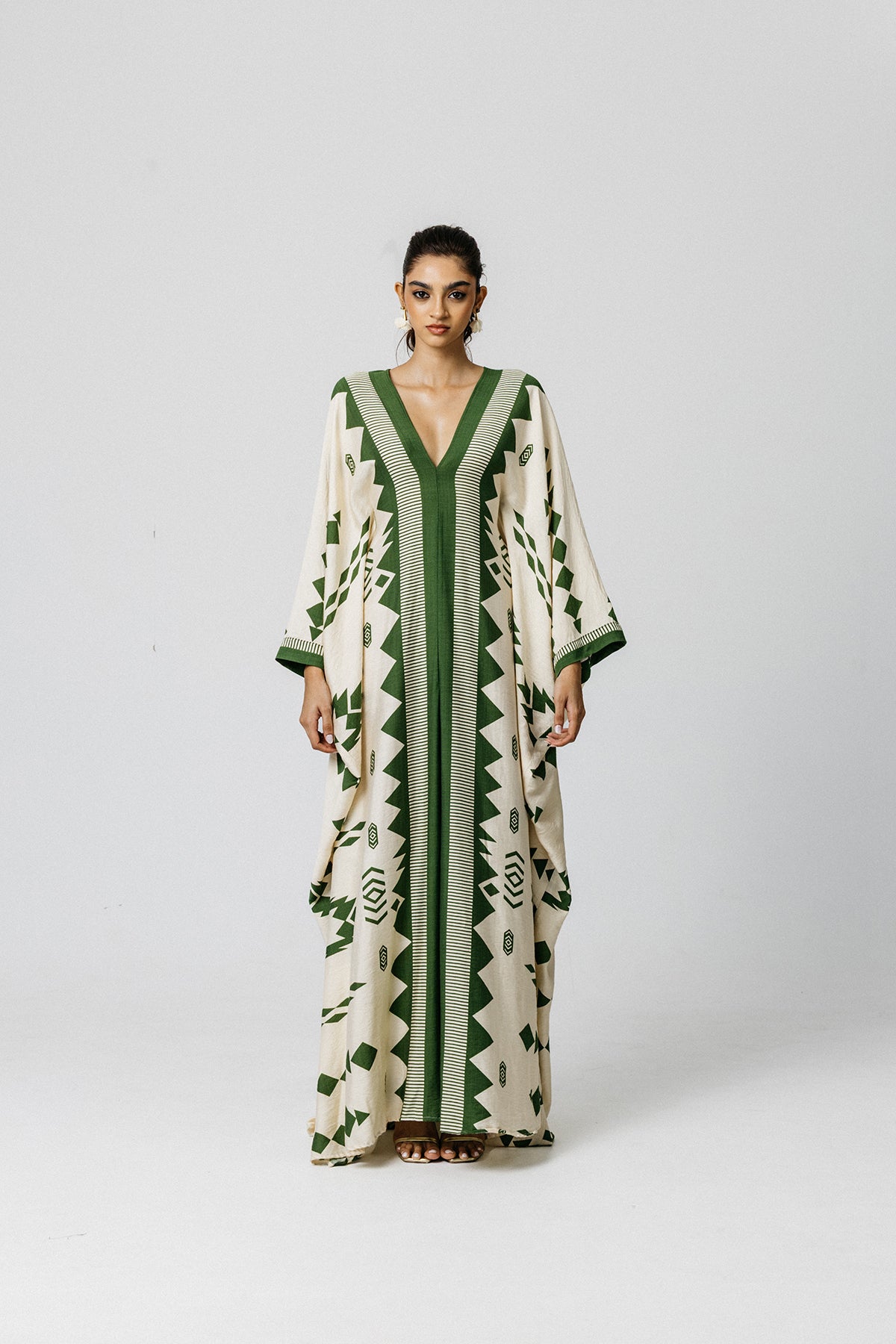 Luna Kaftan Aztec (Green) - Lois London