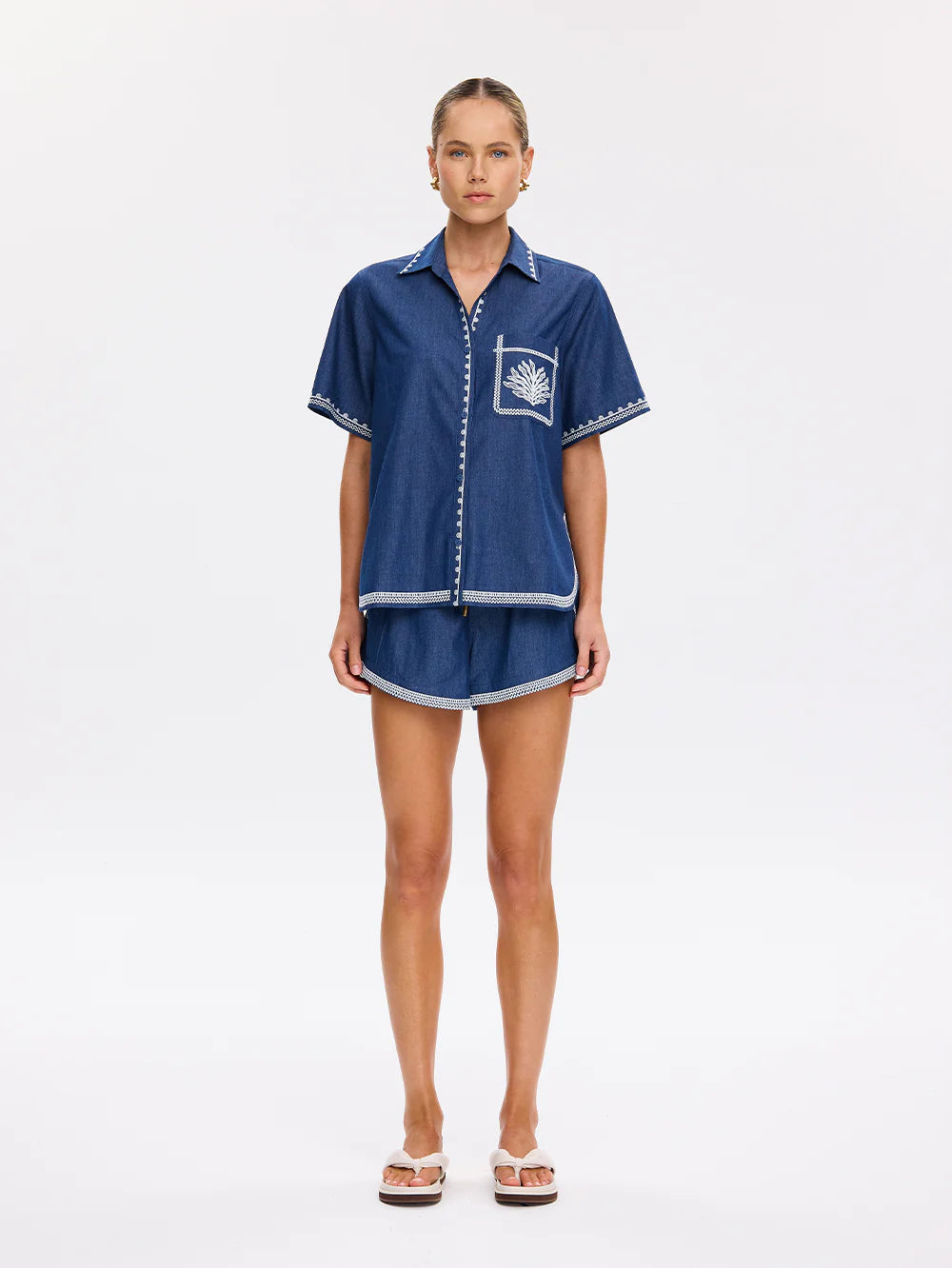 Emile Chambray Short Blue