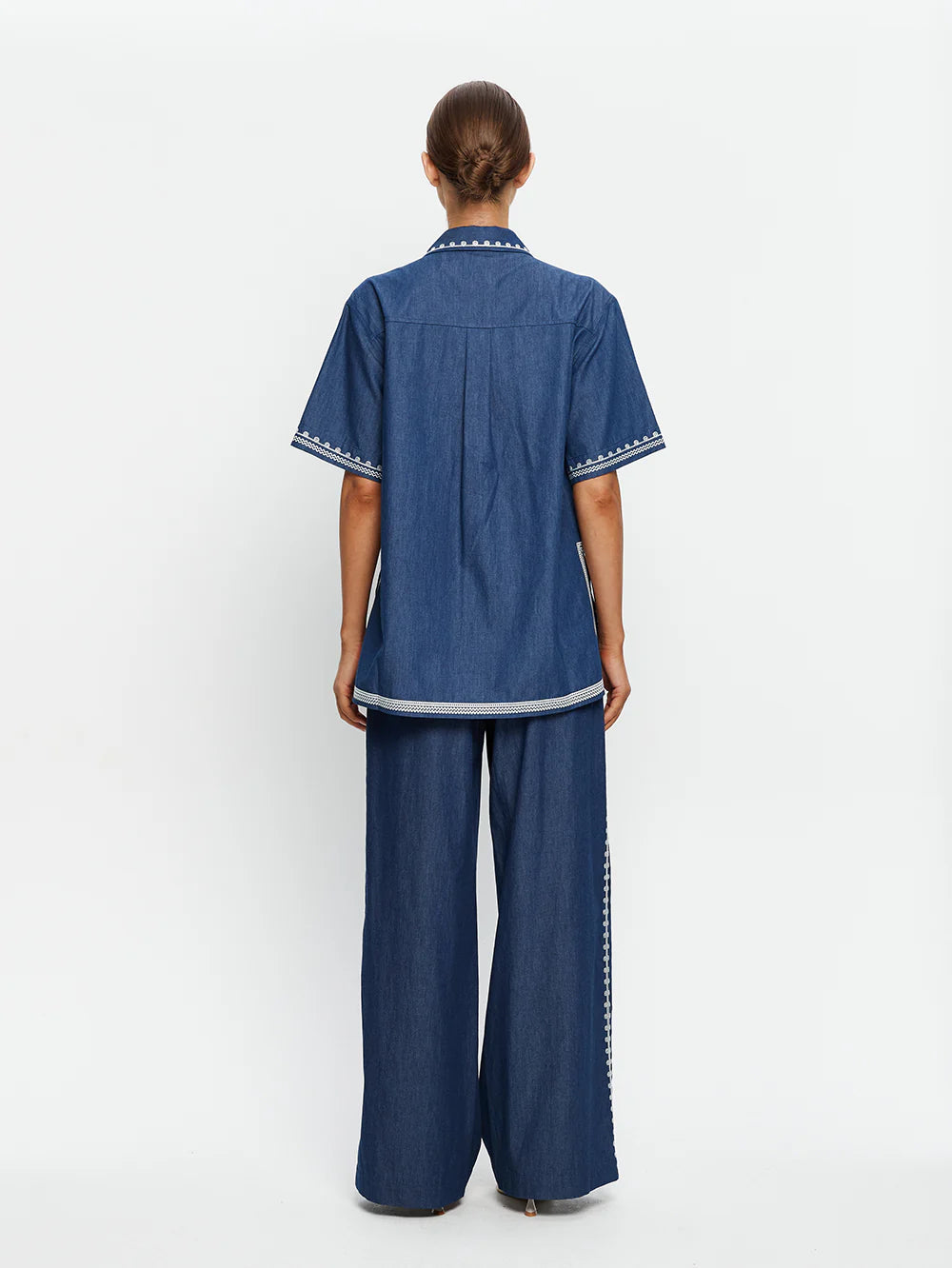 Emile Chambray Pant Blue