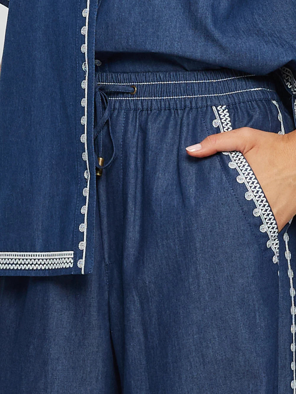 Emile Chambray Pant Blue
