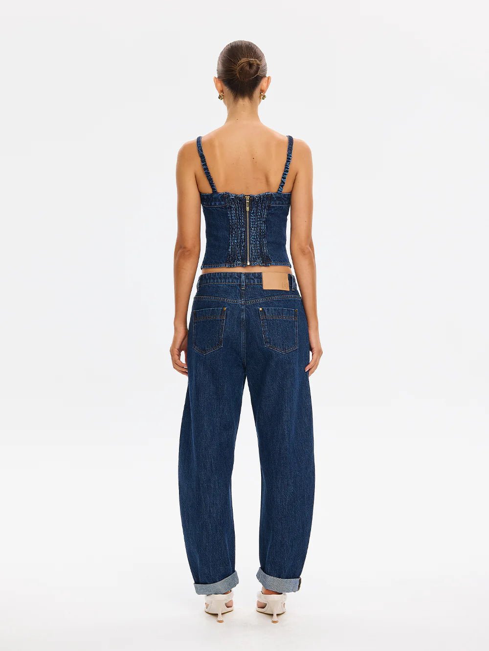 Nixie Denim Top Dark Stonewash