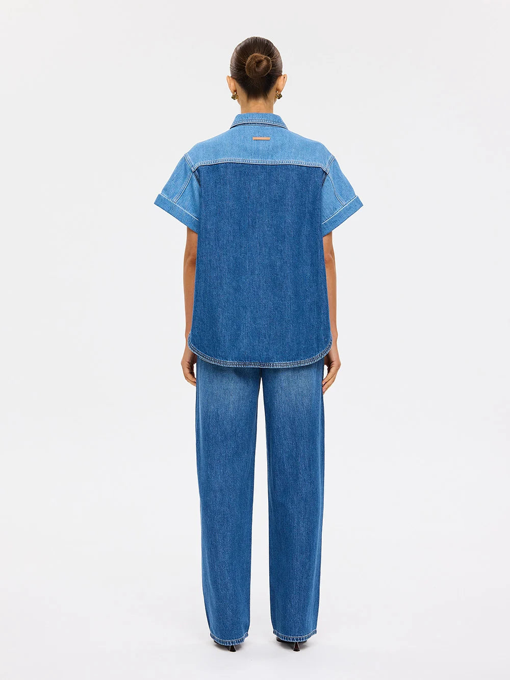 Coralie Denim Shirt Two Tone Blue