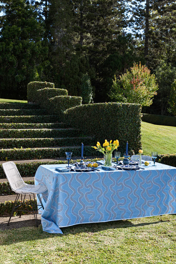 Tablecloth Spaghetti Blue + Navy - Aquadoor