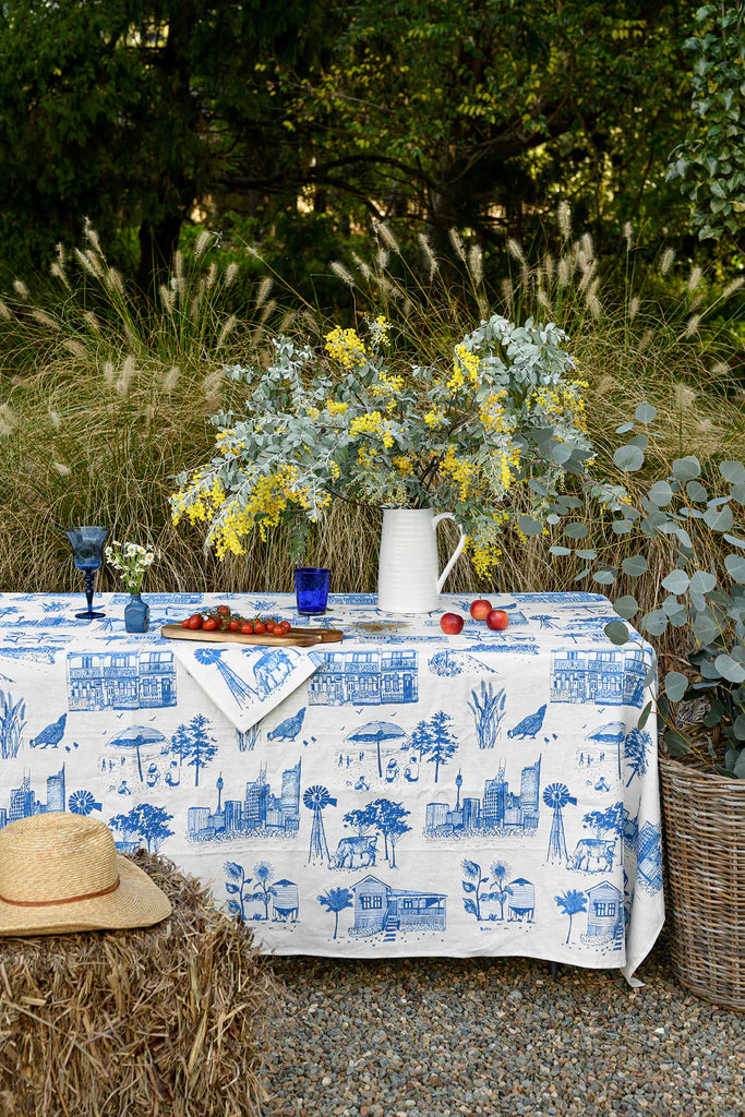 Tablecloth Bush the Big smoke blue - Aquadoor