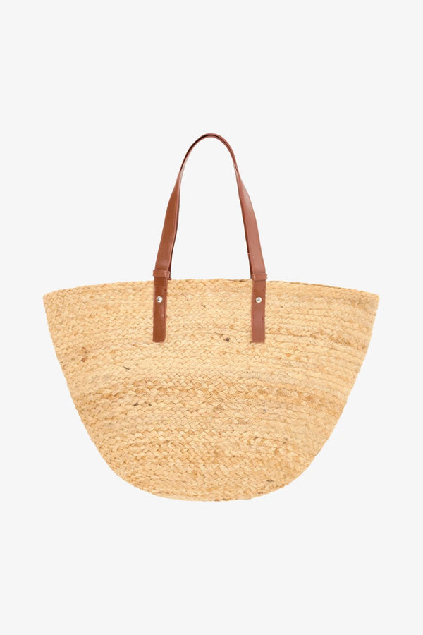 Mimi Natural Jute Bag with Leather Straps - Lamarque