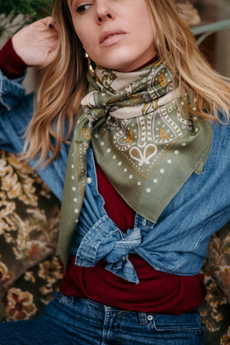 Scarf Rodeo Kaki Cotton