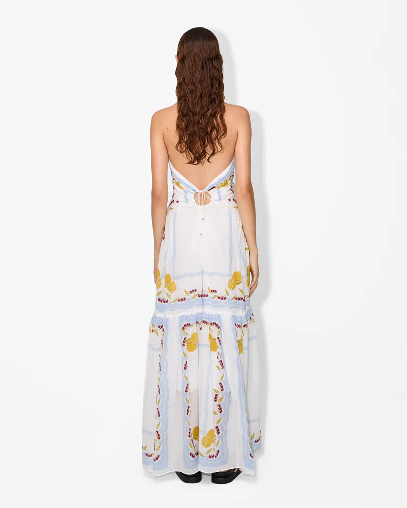 Cerise Maxi Dress Fruit Print - Magali Pascal