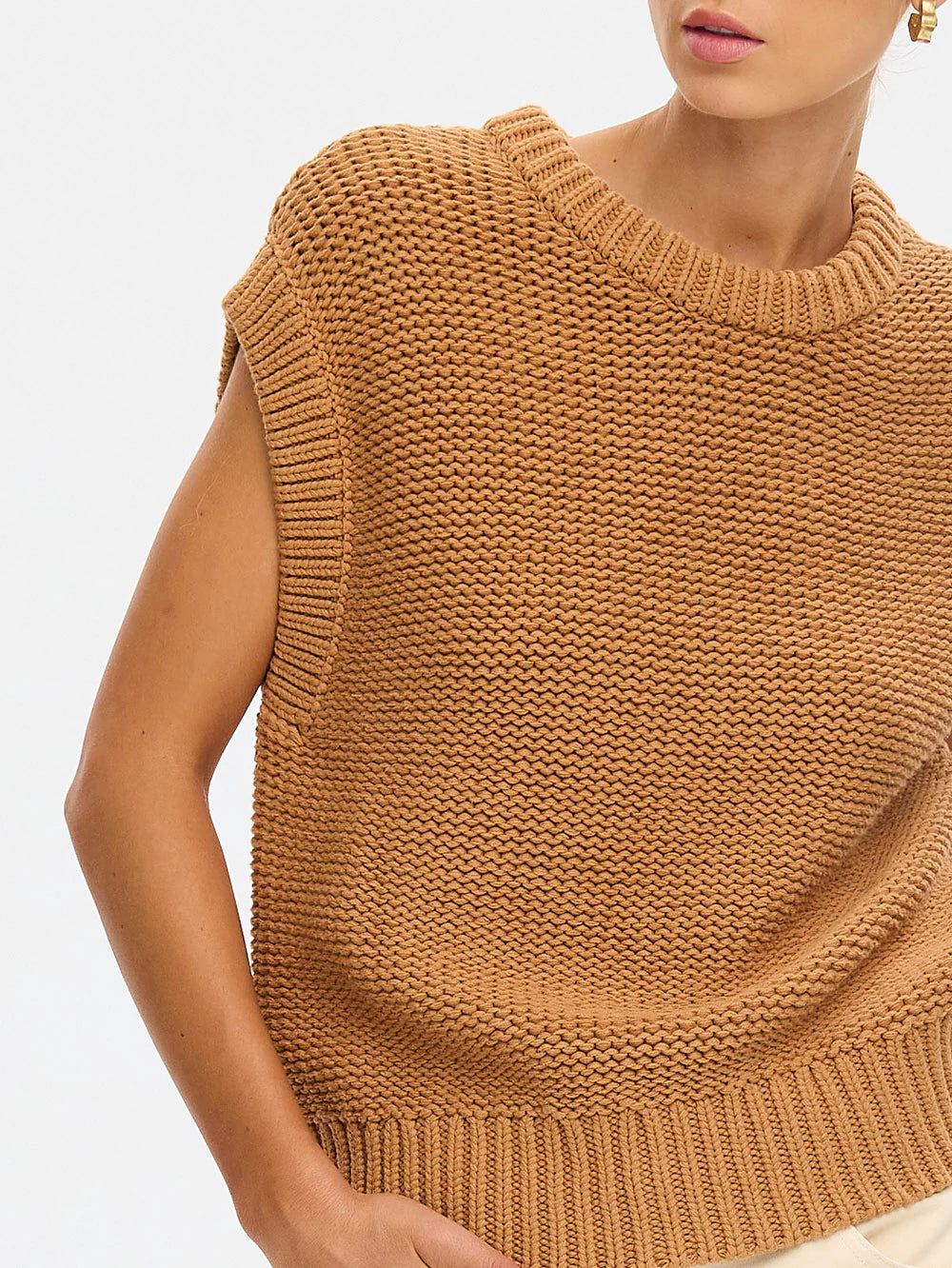 Olesia Knit Vest Tan