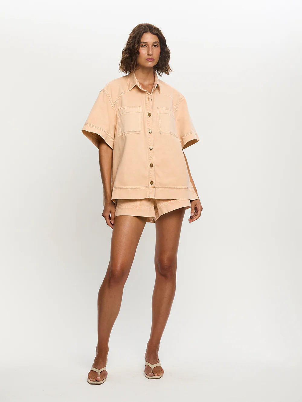 Paloma Denim Shirt Peach
