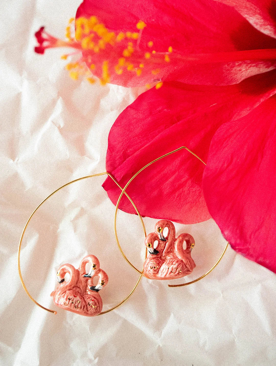 Flamingos Hoop Earrings - Aloha