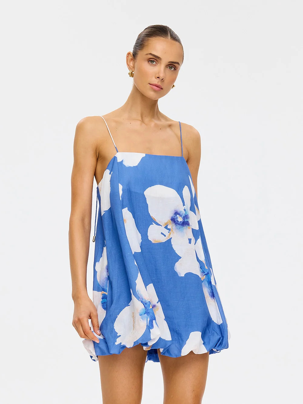 Rowena Bubble Mini Dress Blue
