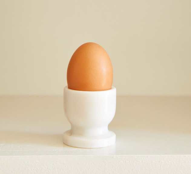 Egg Cup Marble White