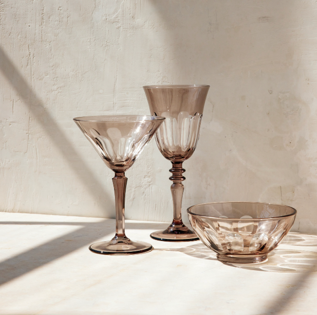RIALTO GLASS MARTINI SMOKE SET/2