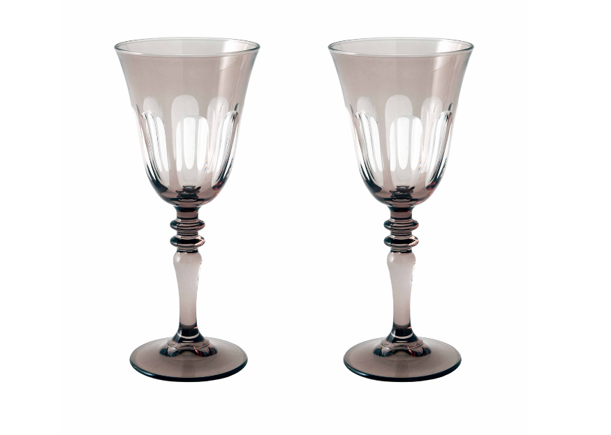 RIALTO GLASS WINE SMOKE SET/2