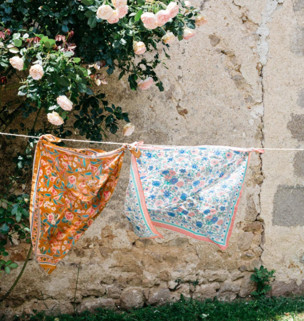 Romy Woven Scarf Blue Summer Meadow - Louise Misha