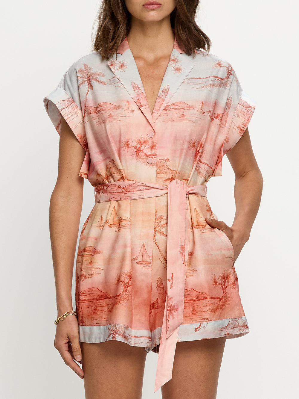Sunset Playsuit Blue Orange