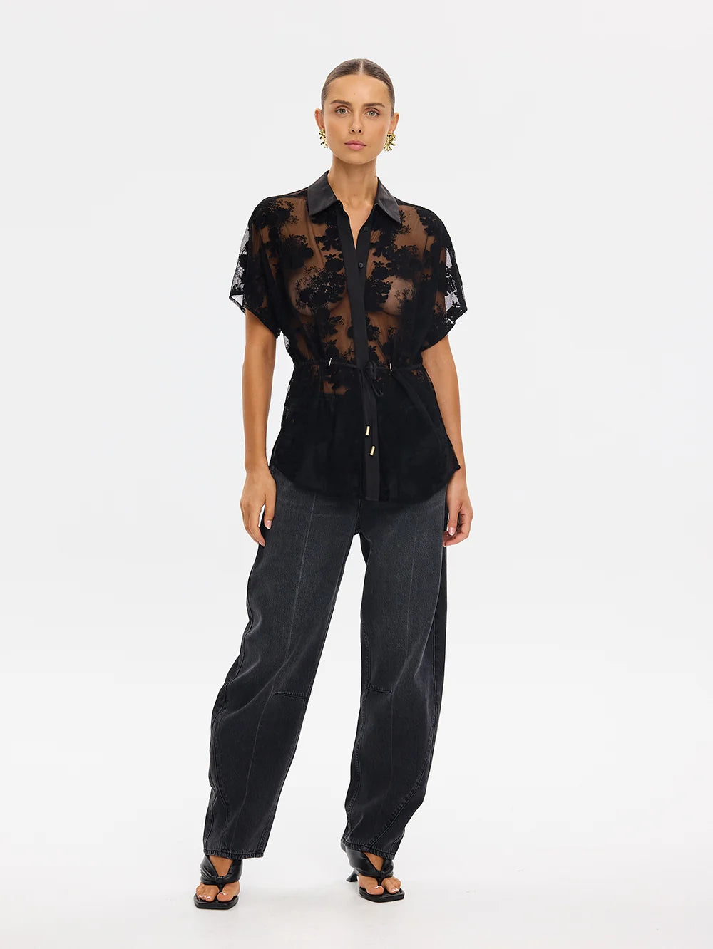 Jaxon Lace Shirt Black