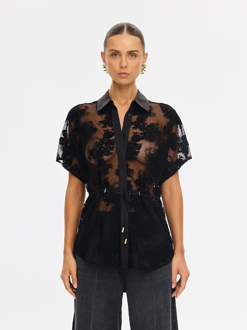 Jaxon Lace Shirt Black