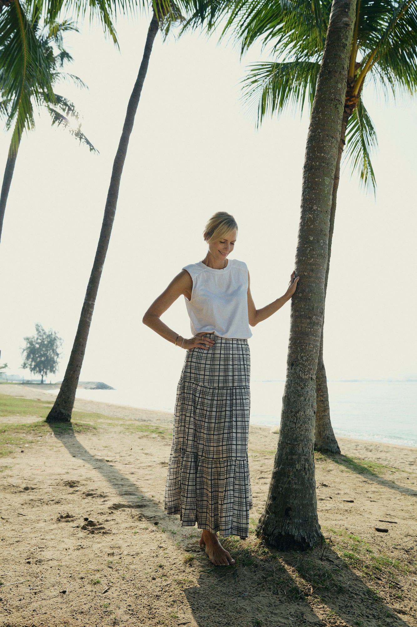 Greta Maxi Skirt Gingham