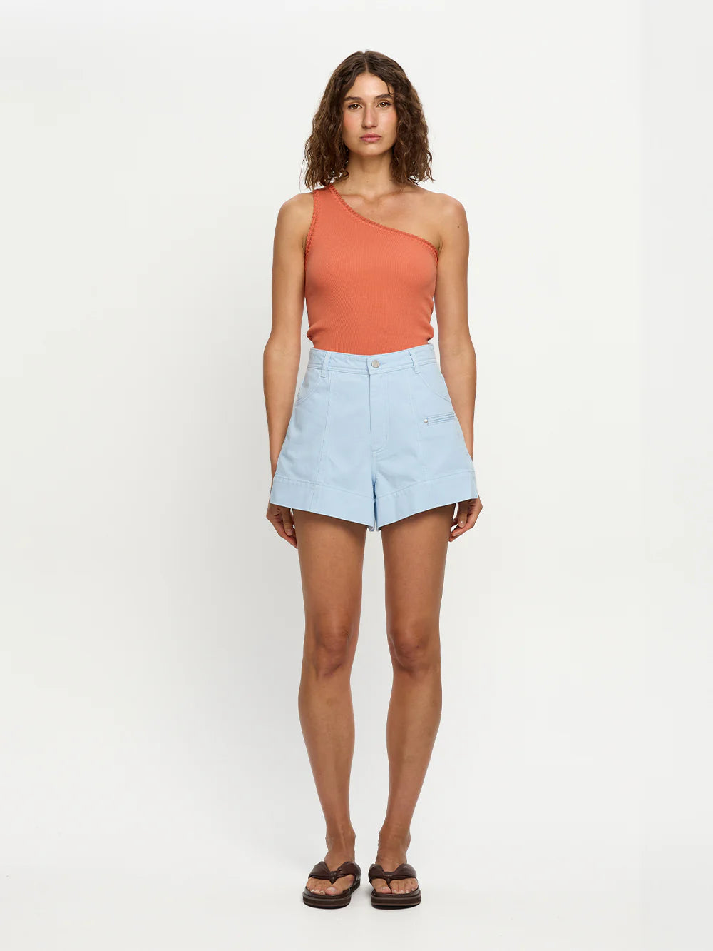 Tallulah One Shoulder Tank Pale Rust