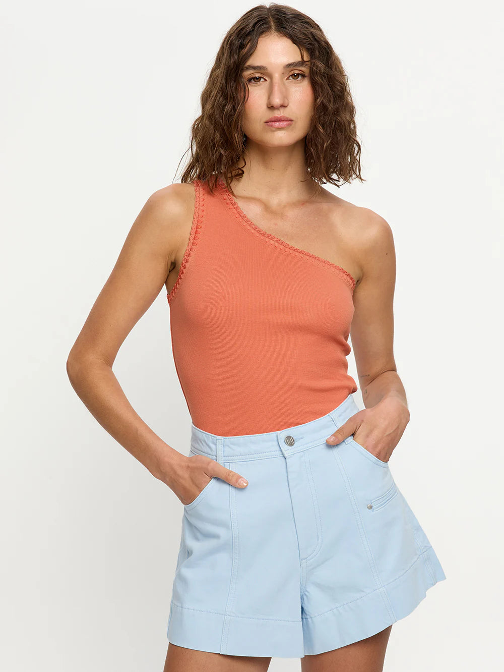 Tallulah One Shoulder Tank Pale Rust