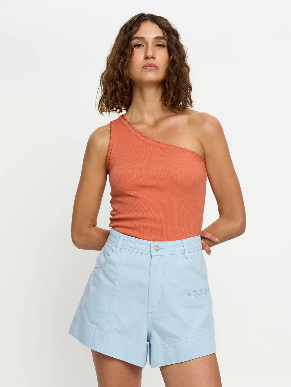 Tallulah One Shoulder Tank Pale Rust