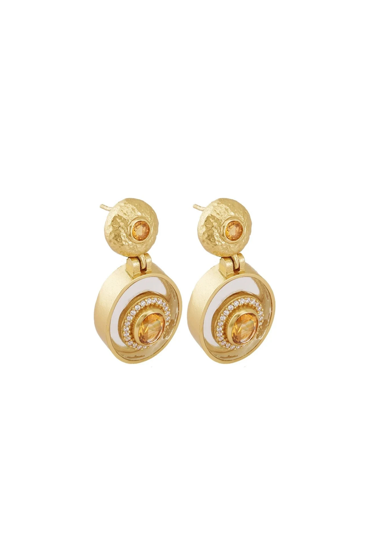 Utu Drop Earrings in Citrine 18K Gold Plated