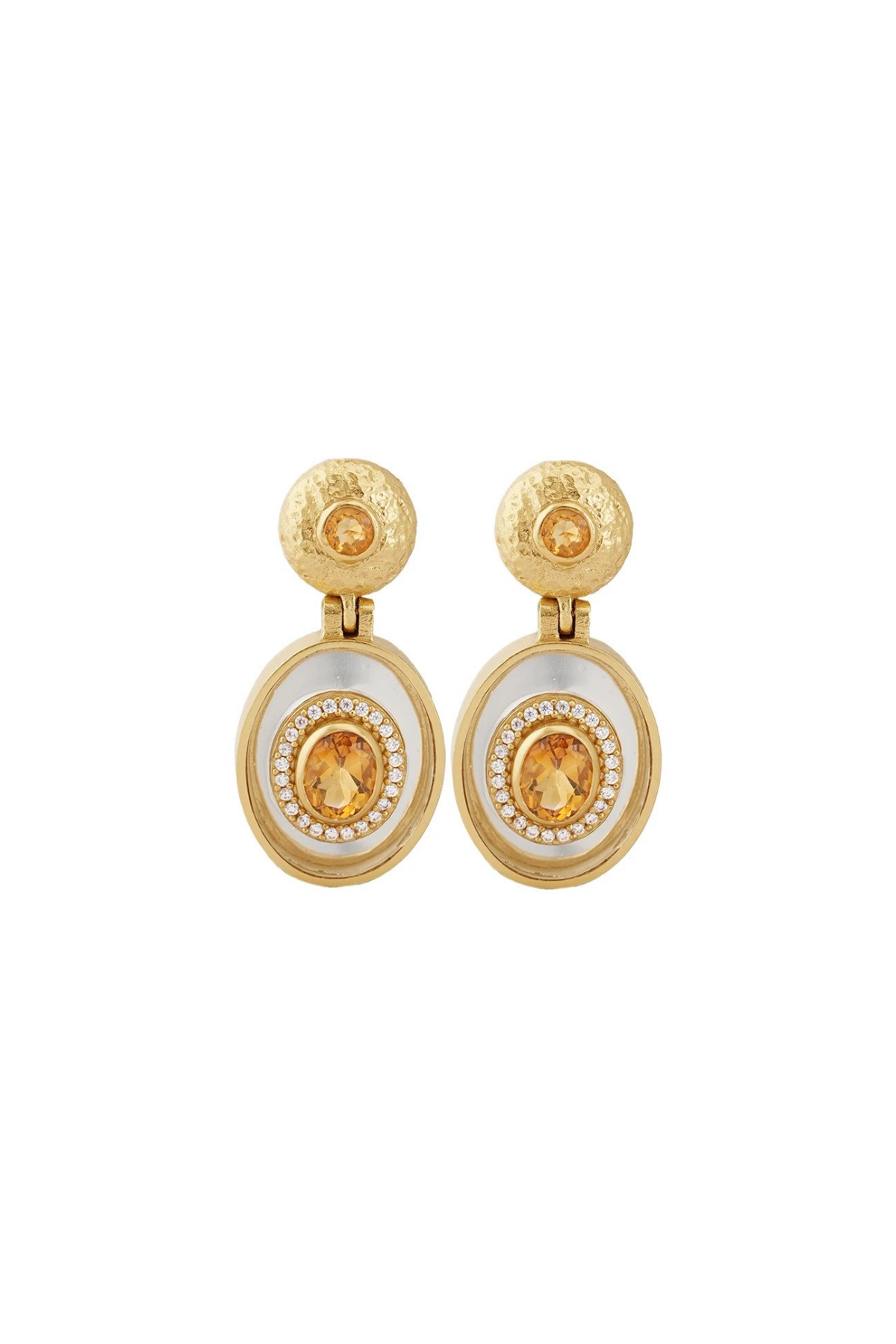Utu Drop Earrings in Citrine 18K Gold Plated
