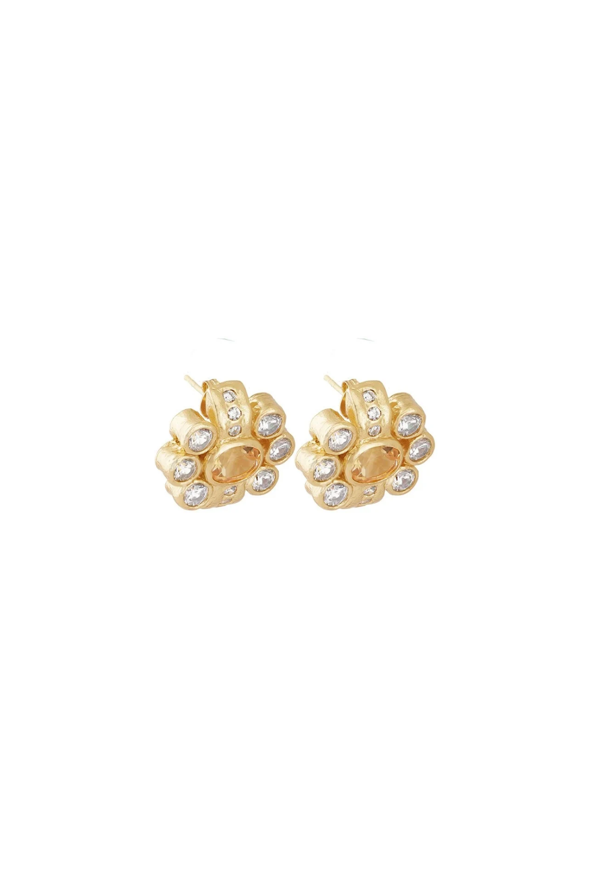 Ki Stud Earrings in Citrine 18K Gold Plated