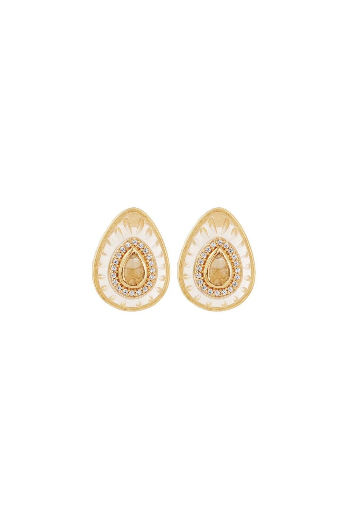 Utu Stud Earrings in Citrine 18K Gold Plated