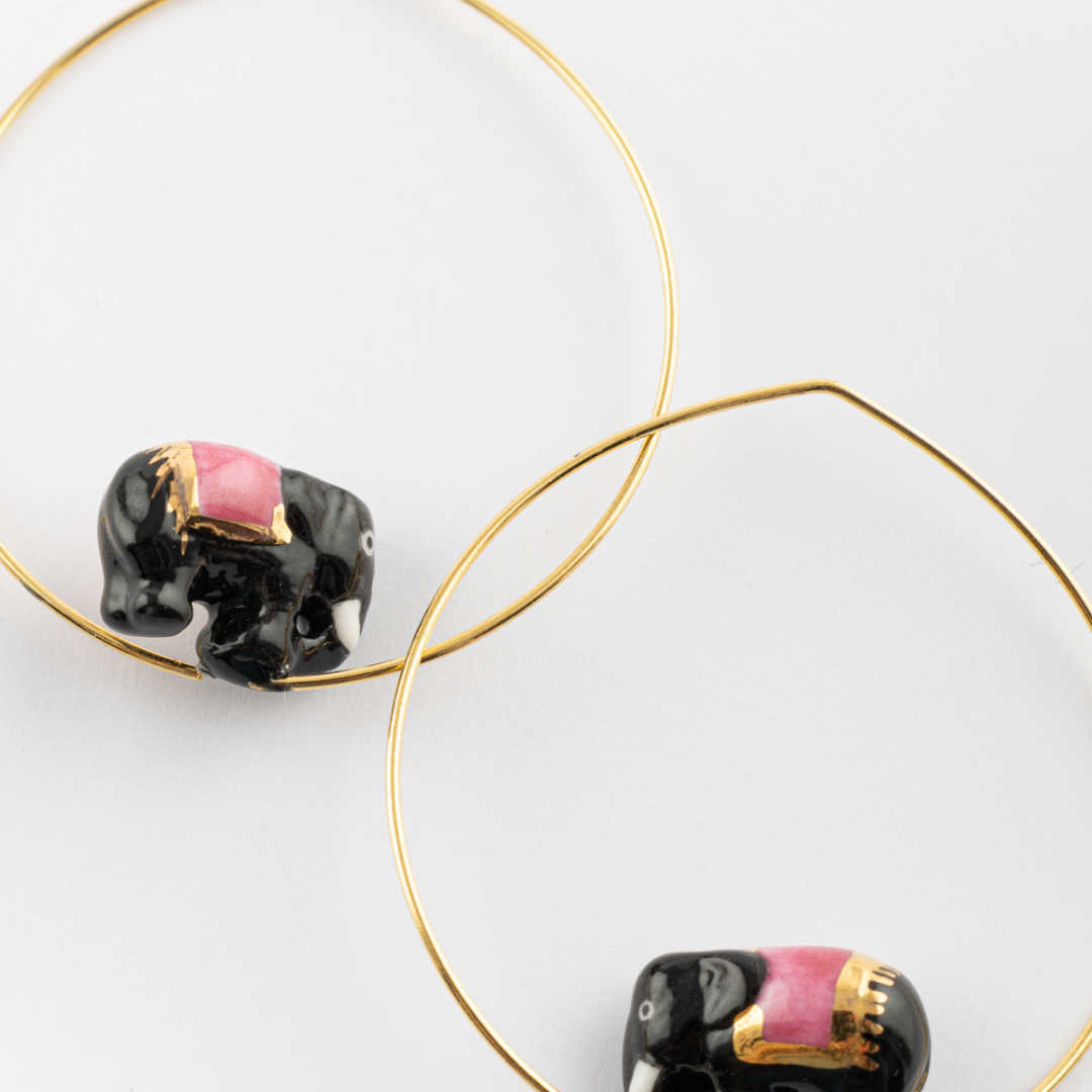 Elephant Small Hoop Earrings Sawadee
