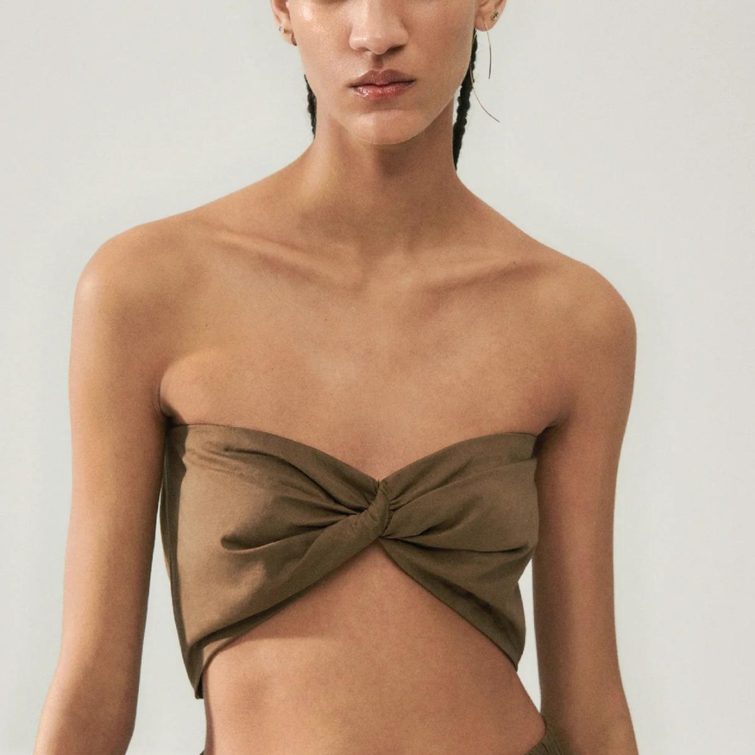 Silk Laundry Dark Earth Twist Top