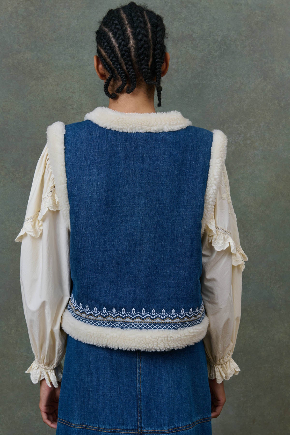 Reversible Vest Figara Stone Blue - Louise Misha