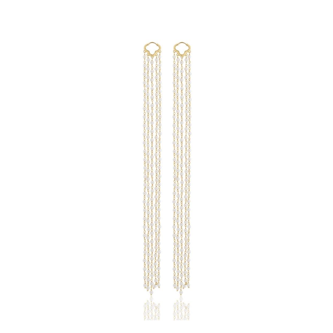 Waterfall Earrings Knotted Pearls