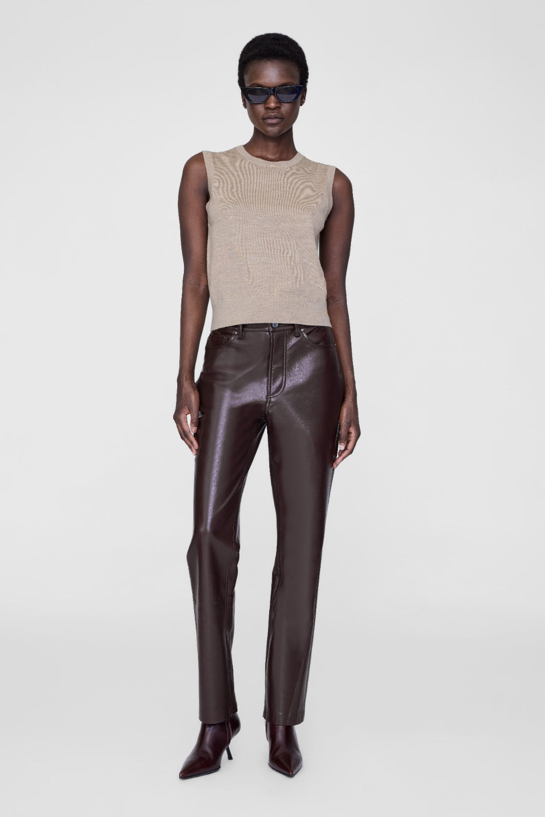 Moni Crop Tank Stone Melange
