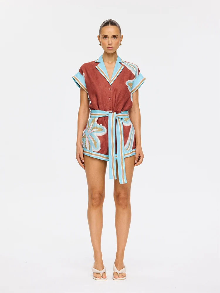 Enzo Playsuit Maroon