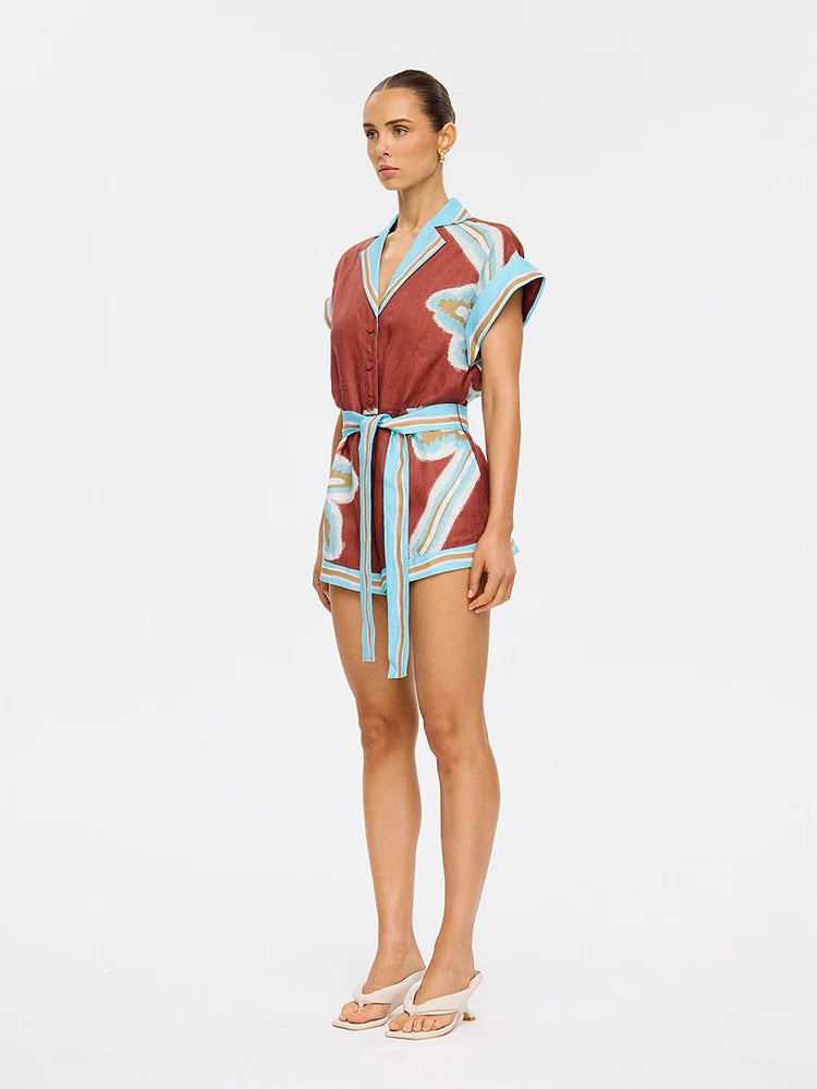 Enzo Playsuit Maroon