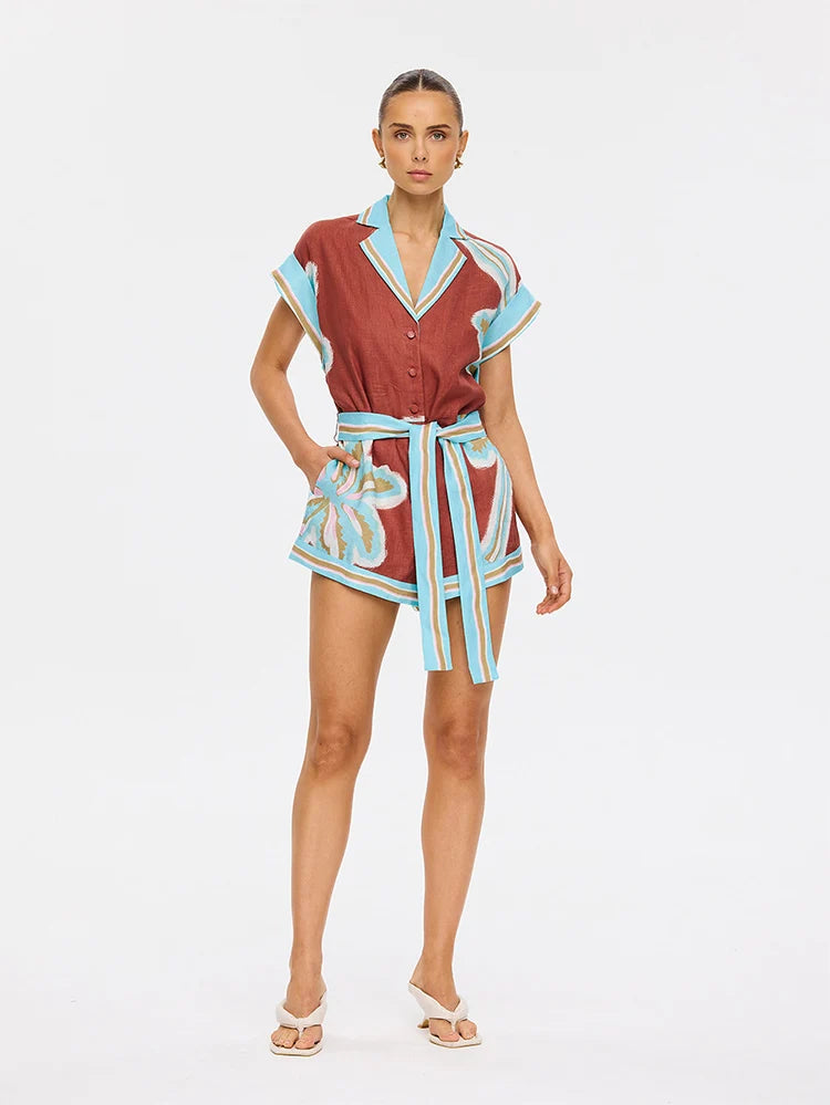 Enzo Playsuit Maroon